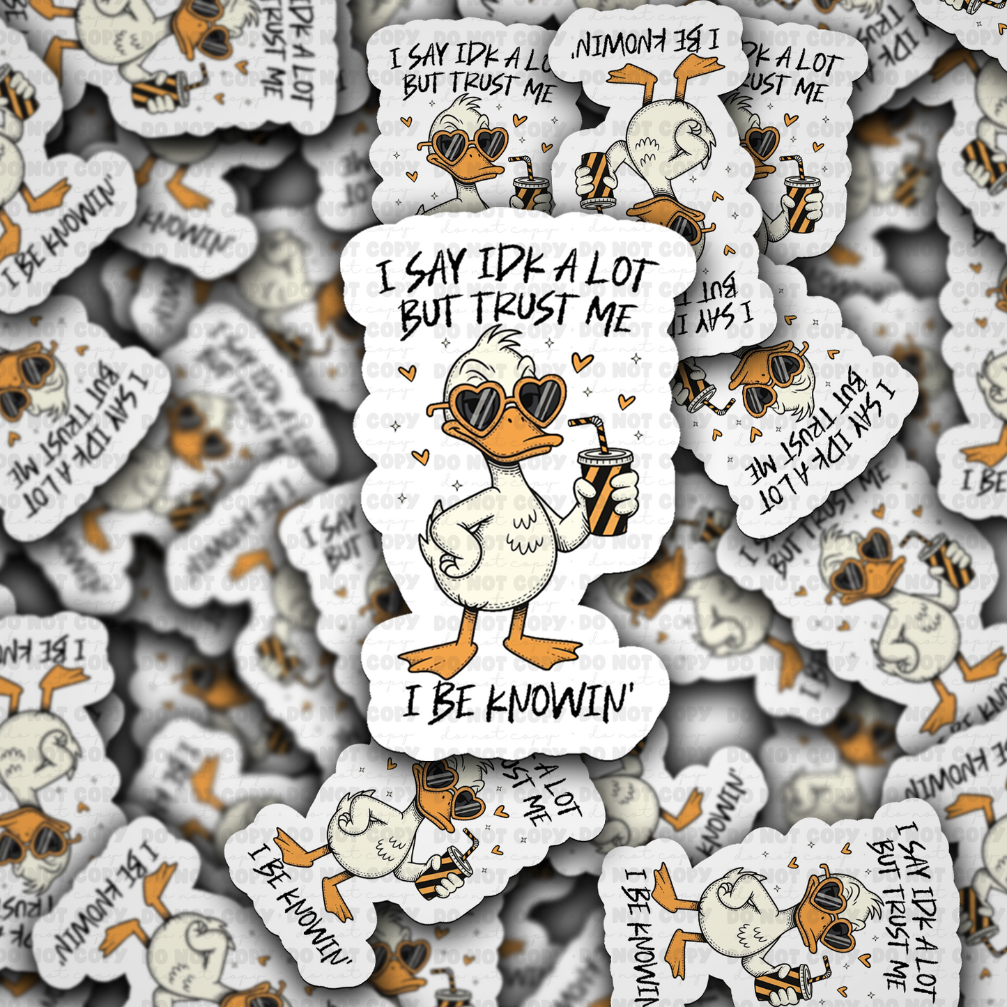 DS 2349 - I say Idk a lot but trust me I be knowin Die Cut Sticker
