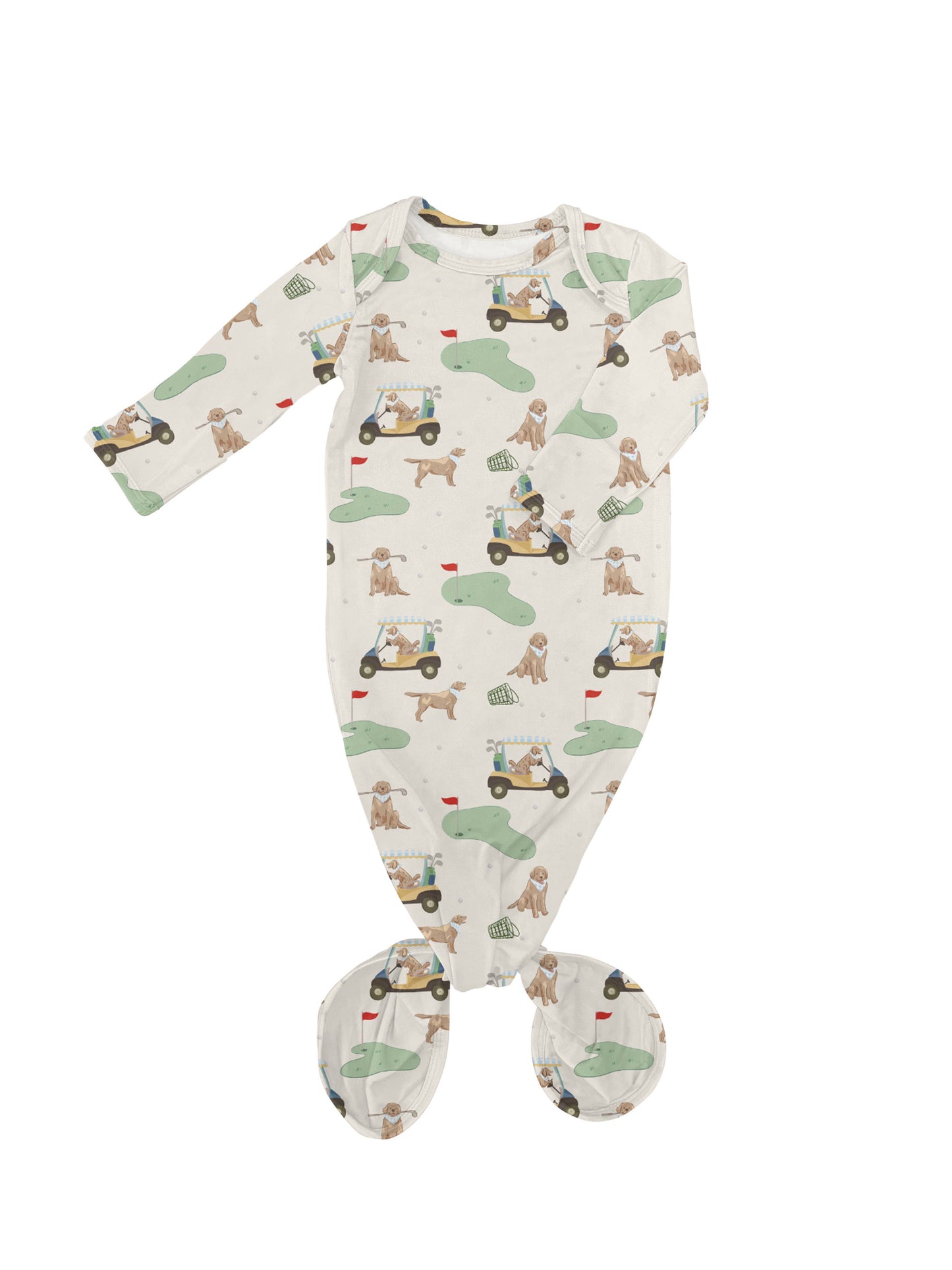 Barks & Birdies (Golf Dogs) Knotted Infant Gown
