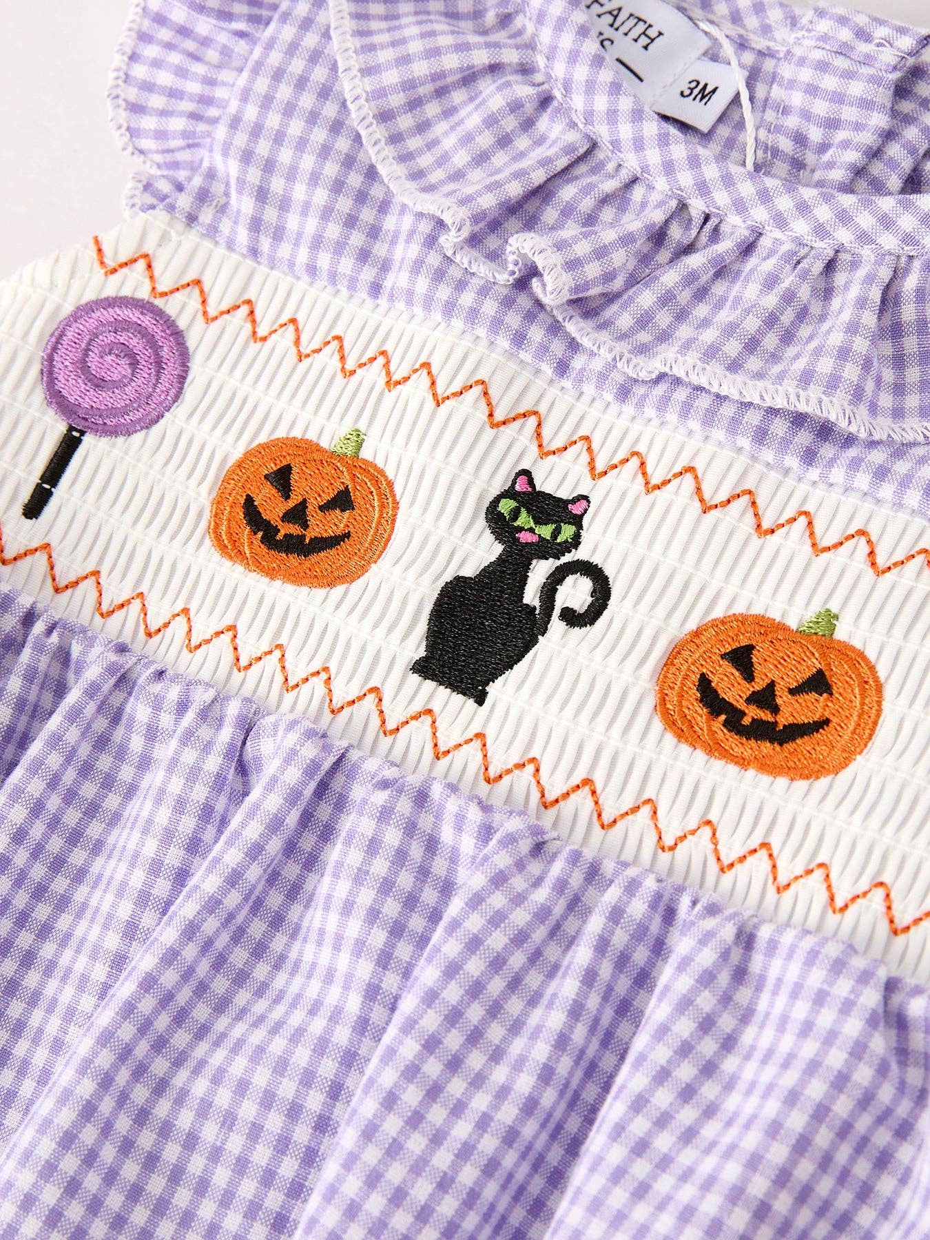 Trick or Treat Smock Embroidery Romper