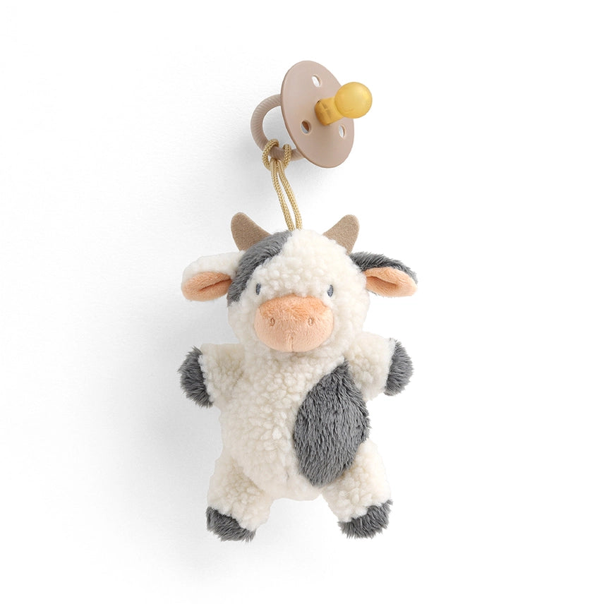 Bitzy Pal Natural Rubber Pacifier & Stuffed Animal (Cow)