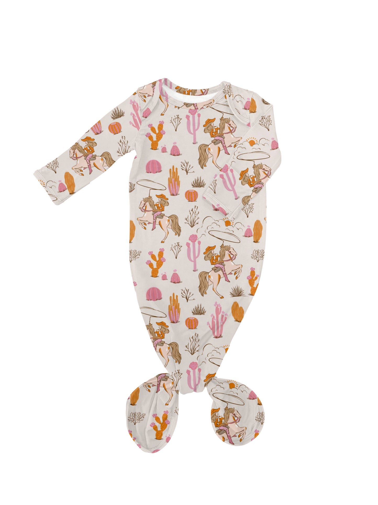 Saddle Up, Cowgirl Toile - Knotted Infant Gown