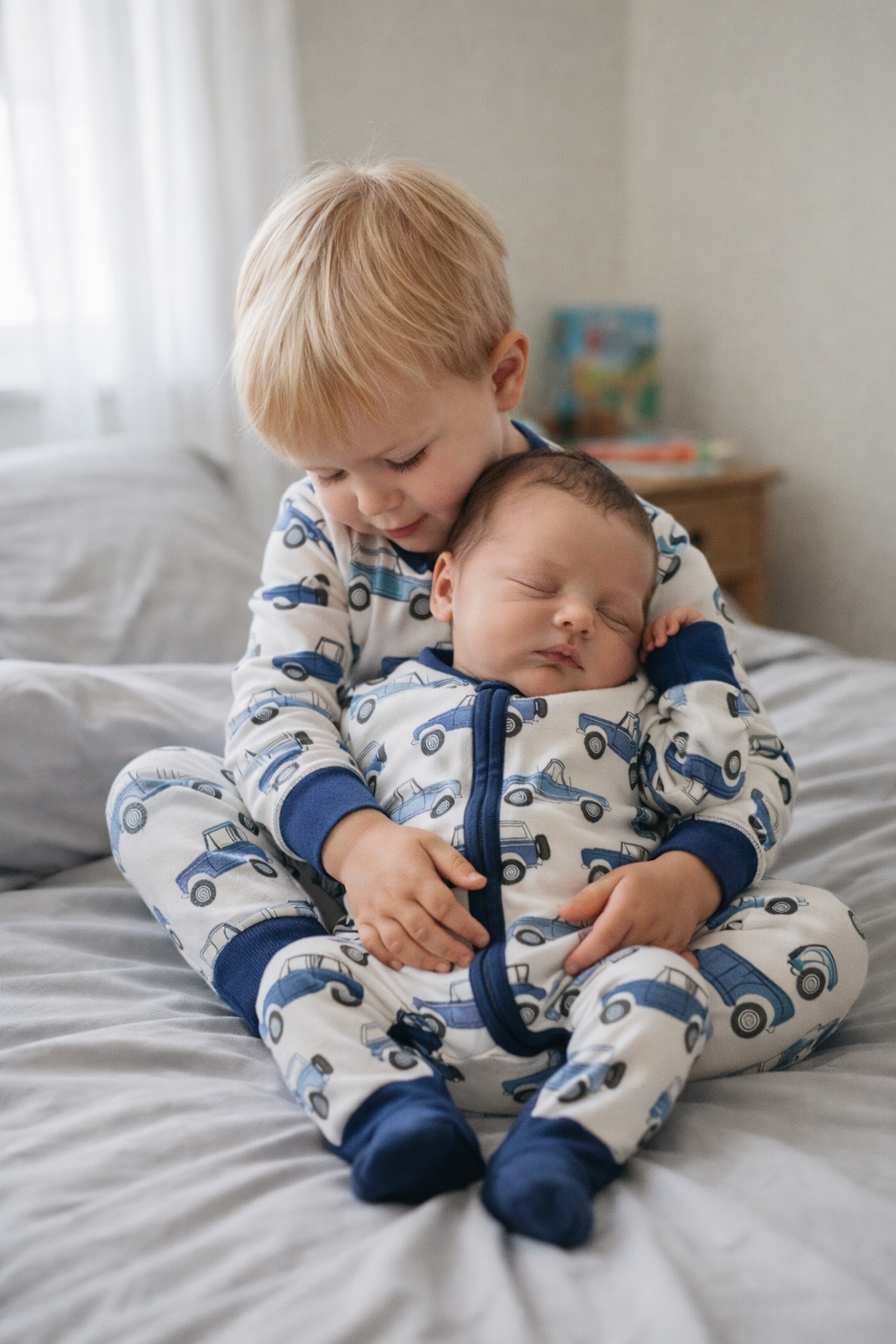 Vintage Cars Bamboo Zipper Romper