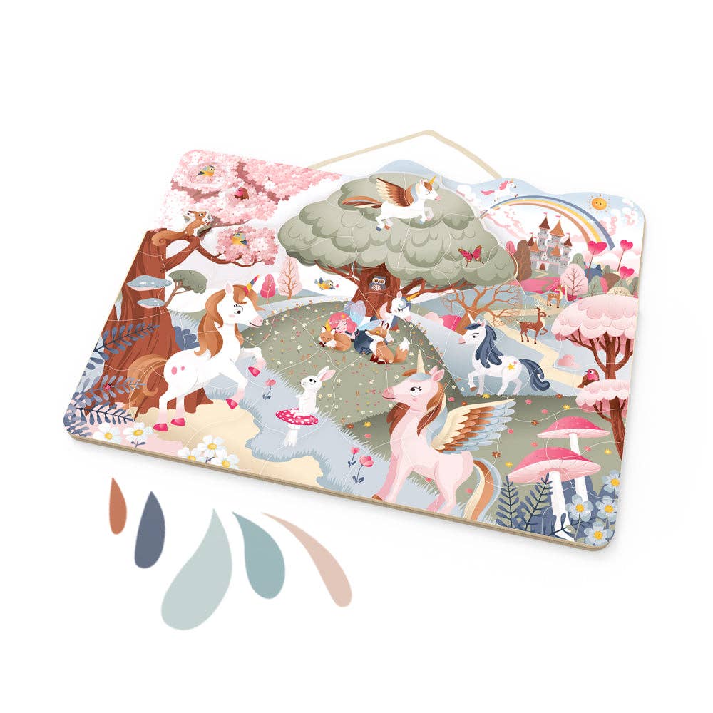 Display of 4 Magnetic puzzles (Unicorn) 48 pieces