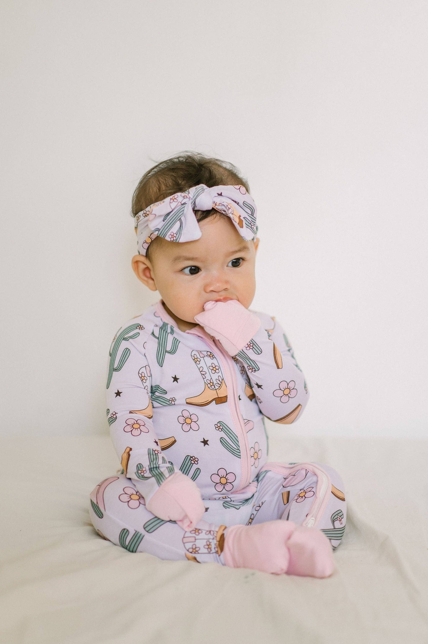 Pink Cowgirl Bamboo Zipper Romper