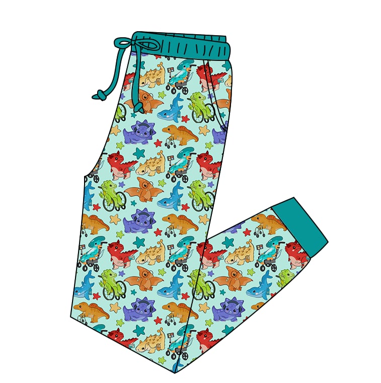 Disability Dinosaurs Adult Bamboo Joggers by Koda