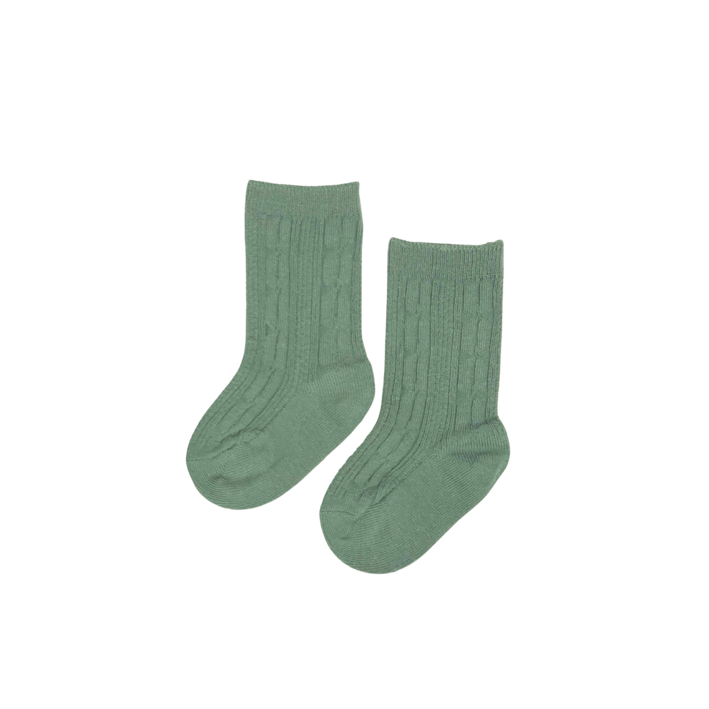 Jade Cable Knit Knee High Socks
