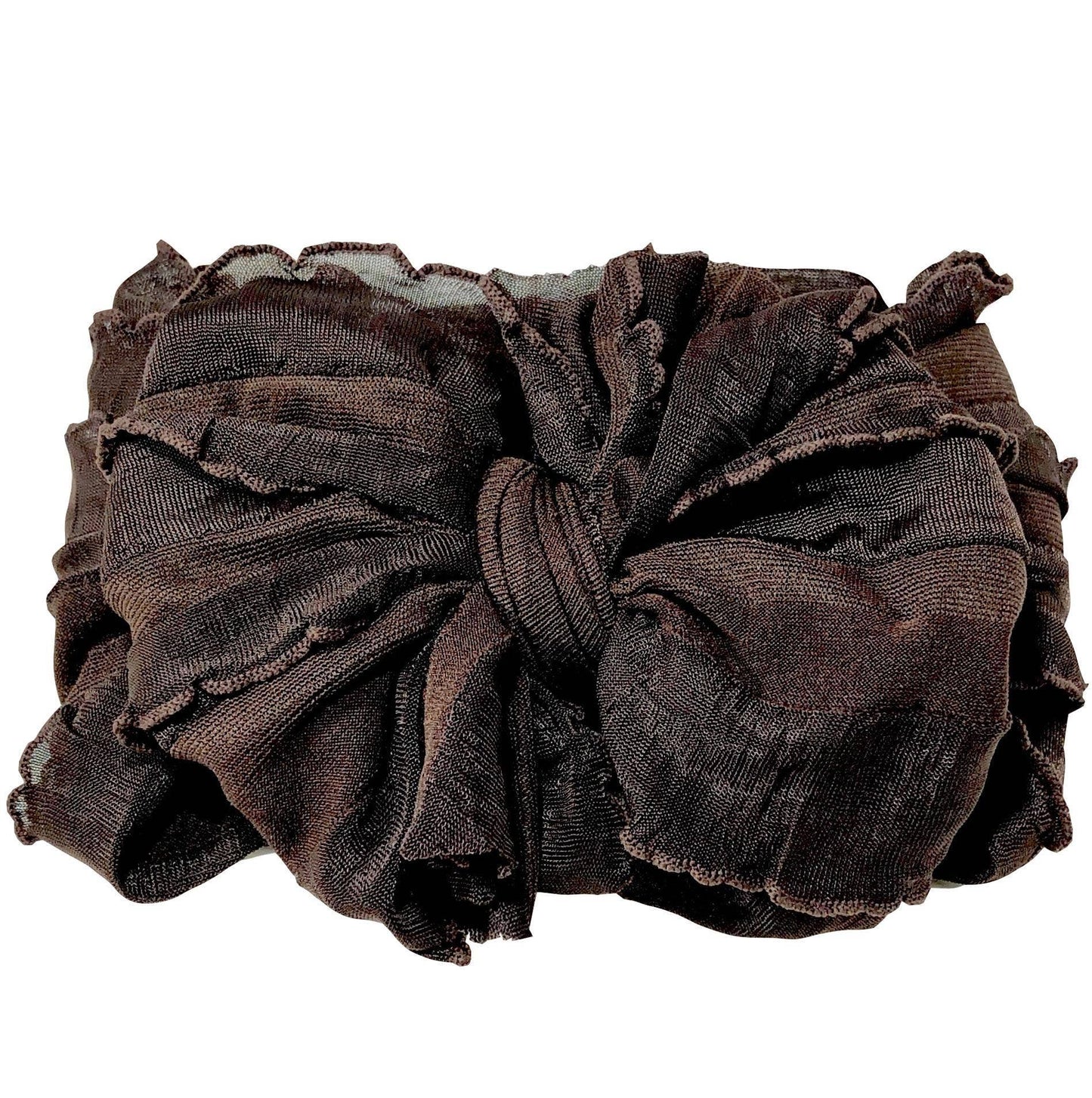 Brown Ruffled Headband