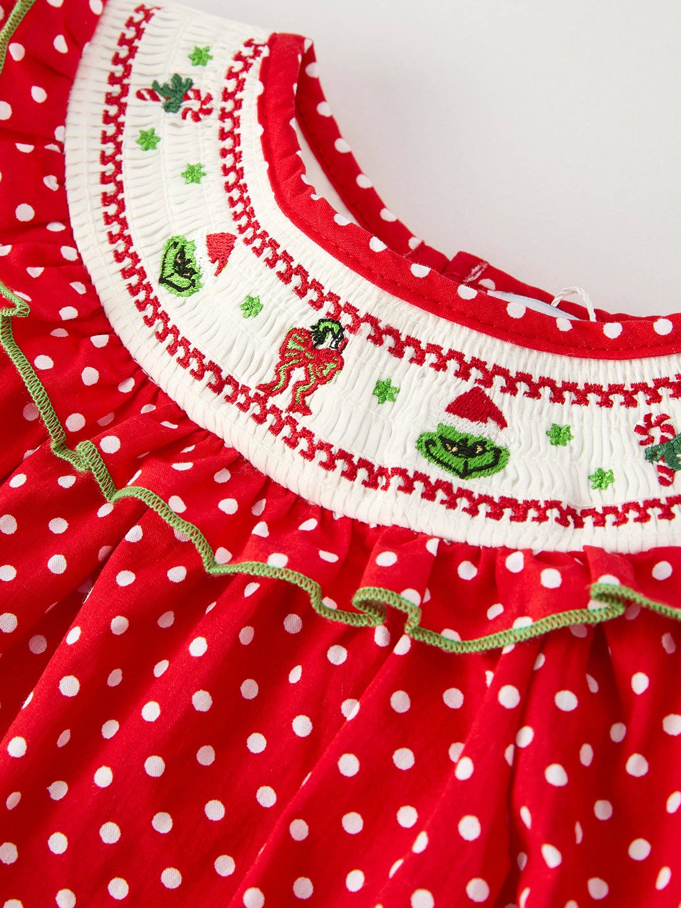 Christmas Cheer: Grinch Embroidery Romper