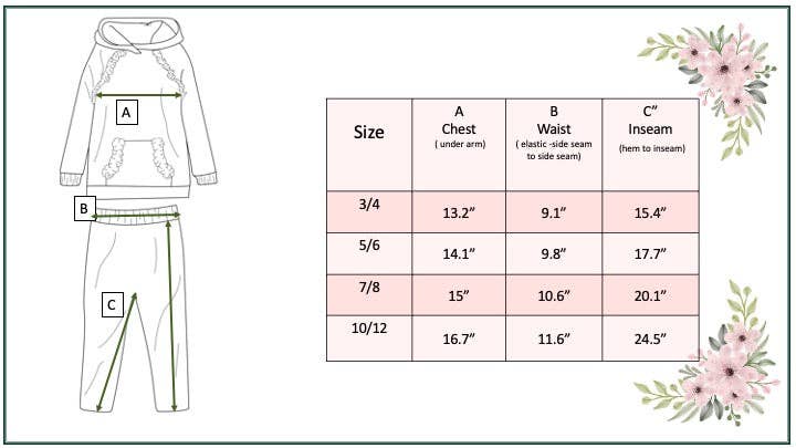 Kids Sage Ruffle Hoodie and Rainbow Stripe Leggings Fall Set