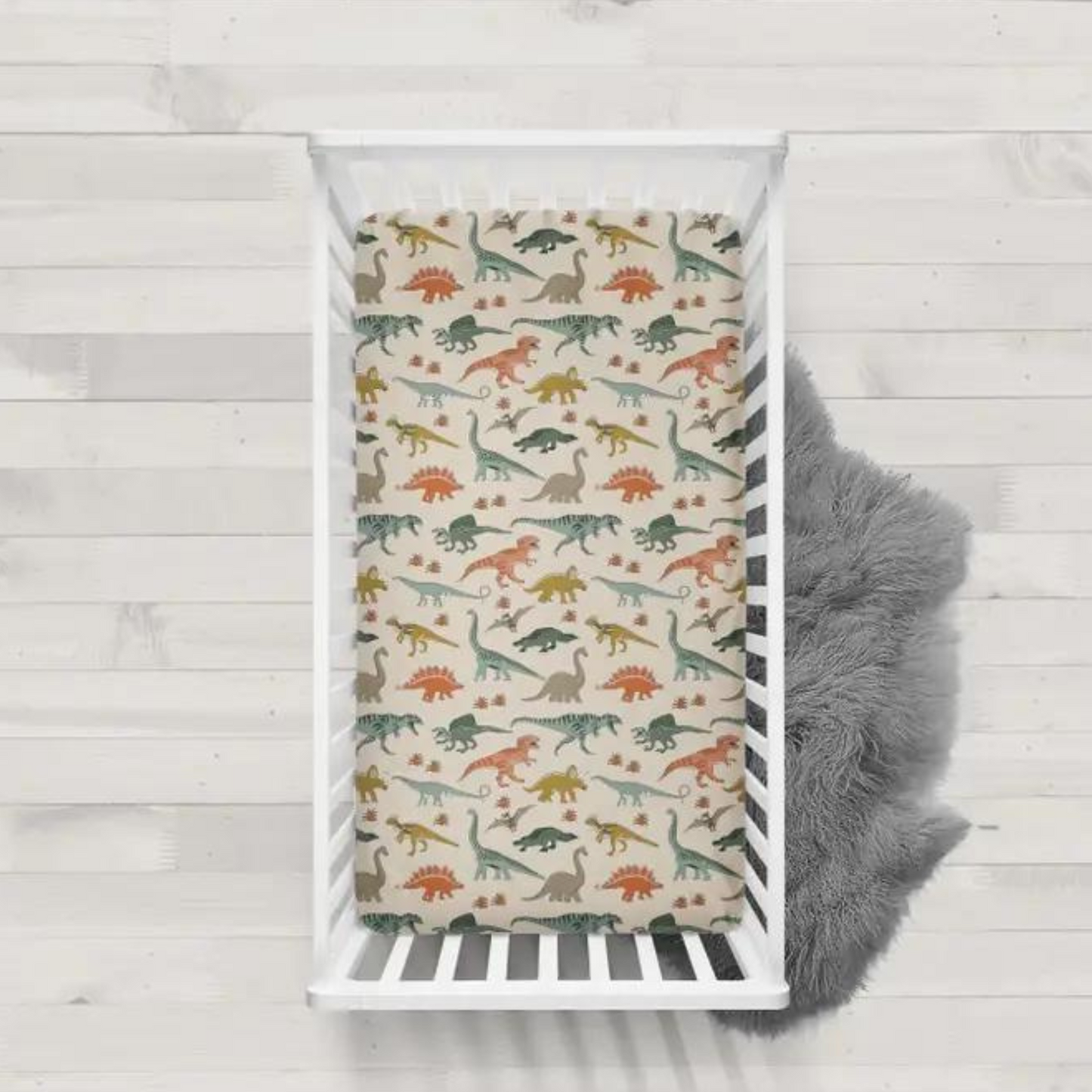 Prehistoric Dino's Crib Sheet