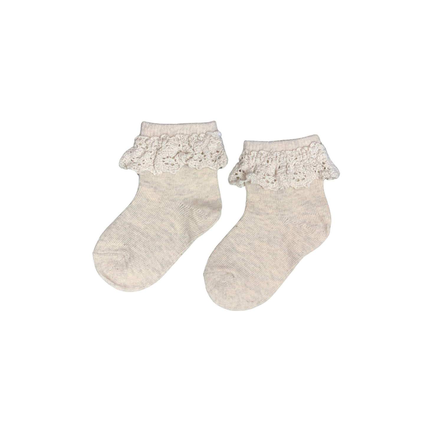 Heathered Ivory Lace Midi Socks