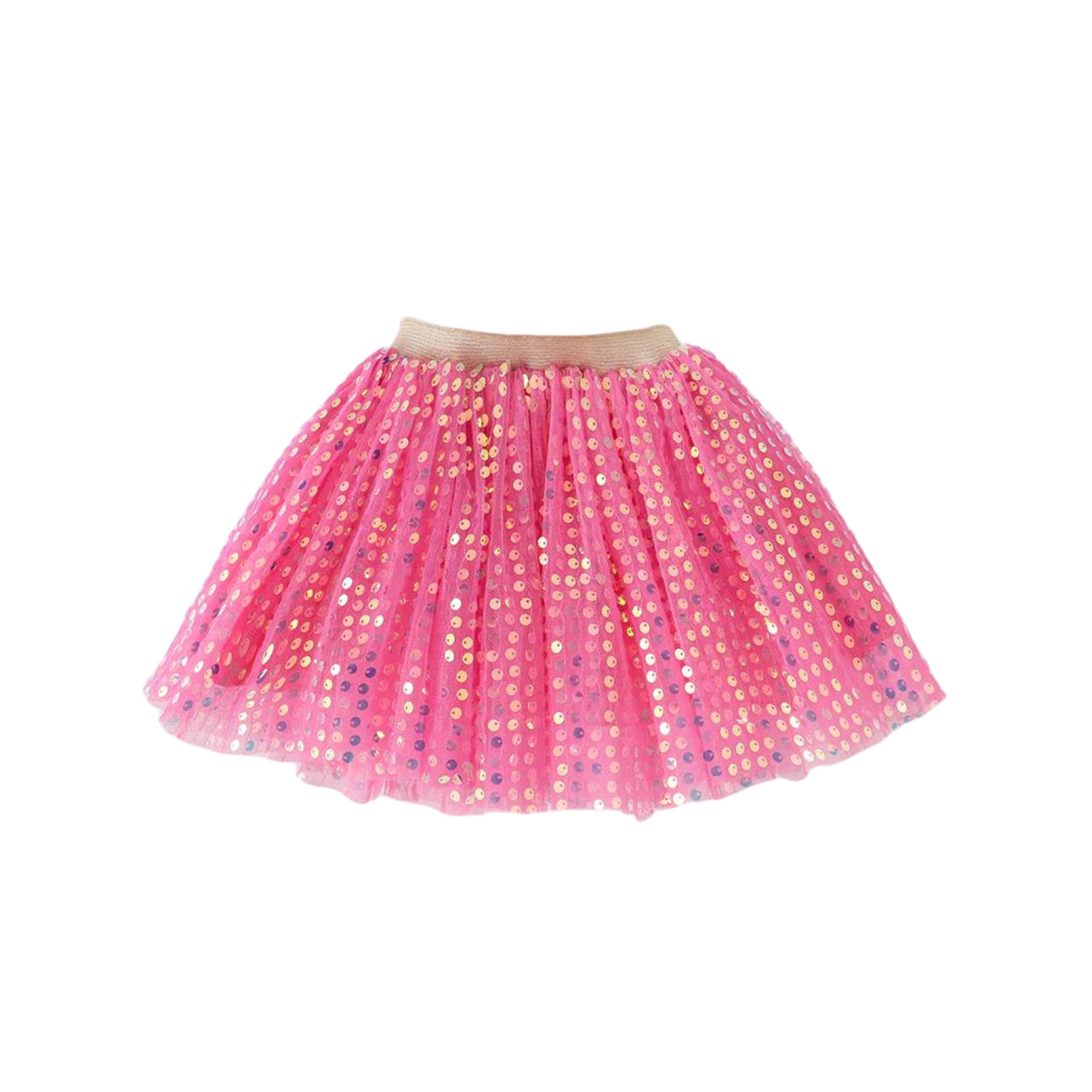 Magenta Sequin Tulle Tutu Skirt