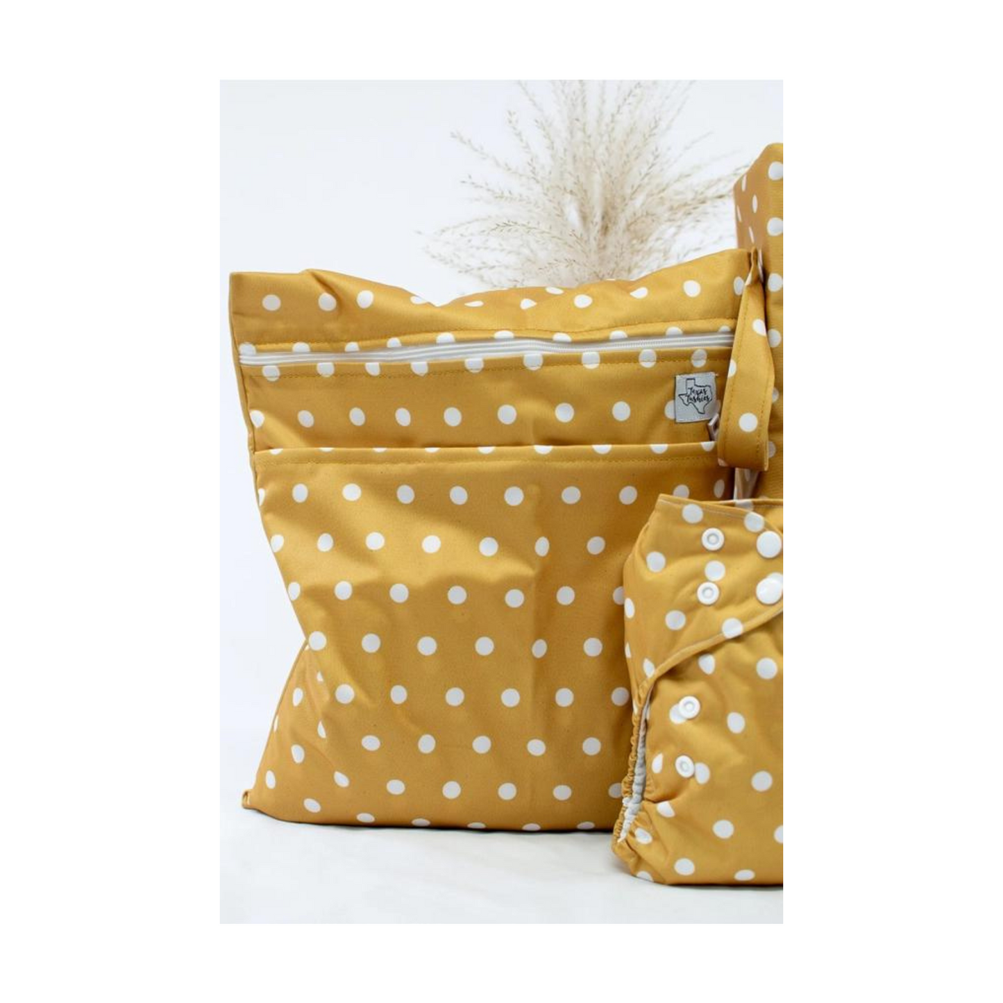 Mustard Polka Dots - Wet Bag