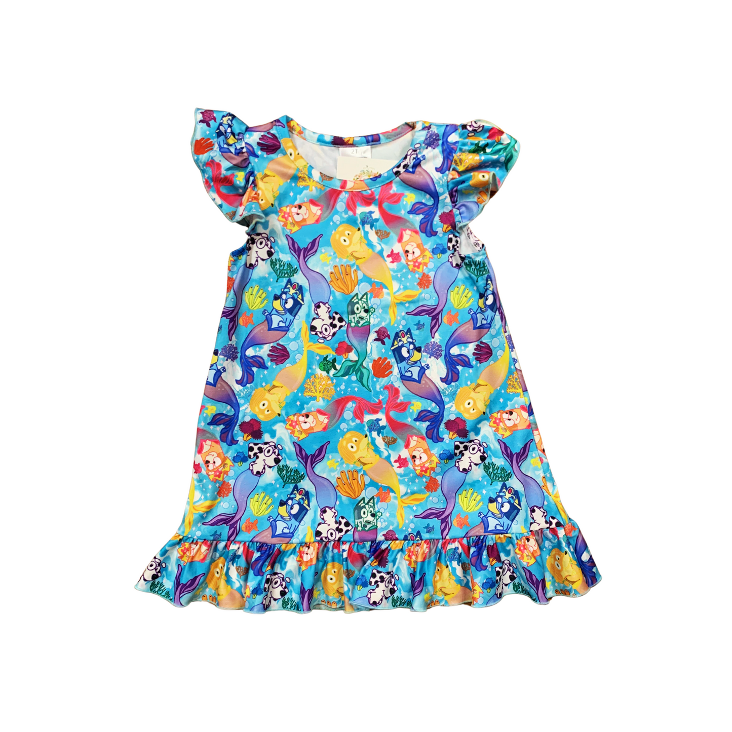 Bluey Mermaid Ruffled Dress PJ's