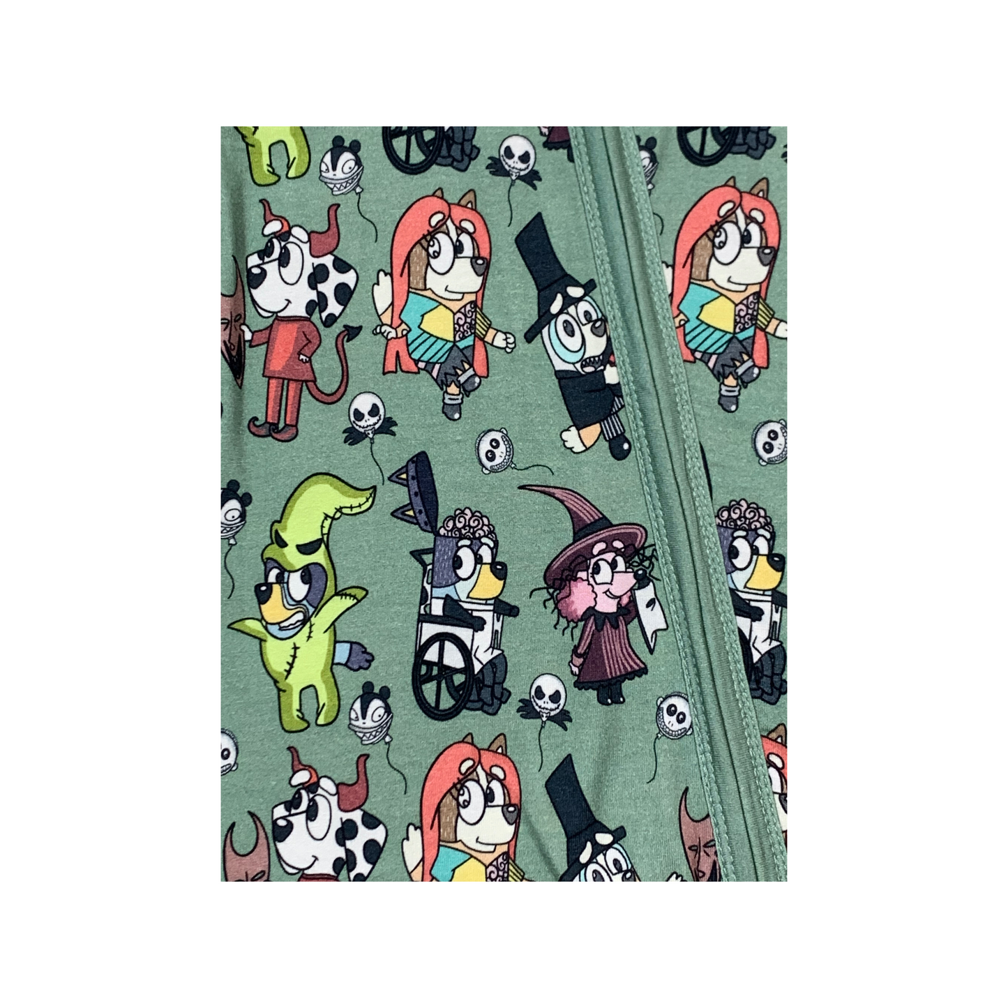 This is a Nightmare Bluey Bamboo Romper