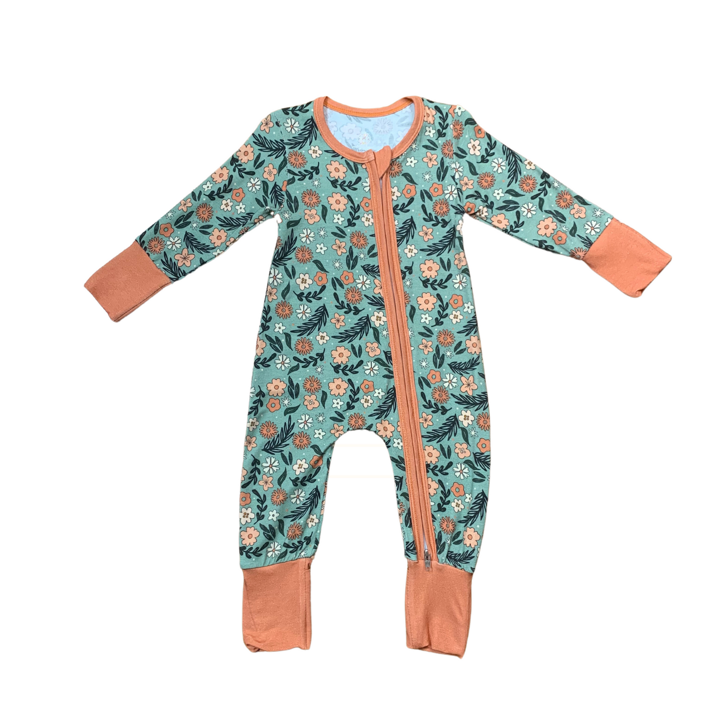 Coral Florals Bamboo Romper