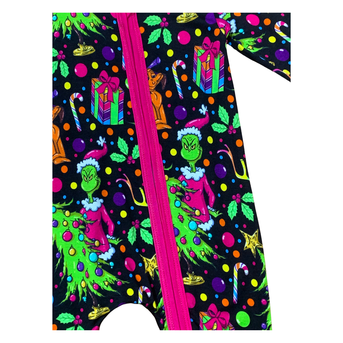 Neon Grinch Bamboo Romper