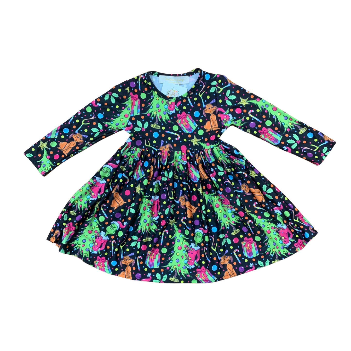 Neon Grinch Twirl Dress