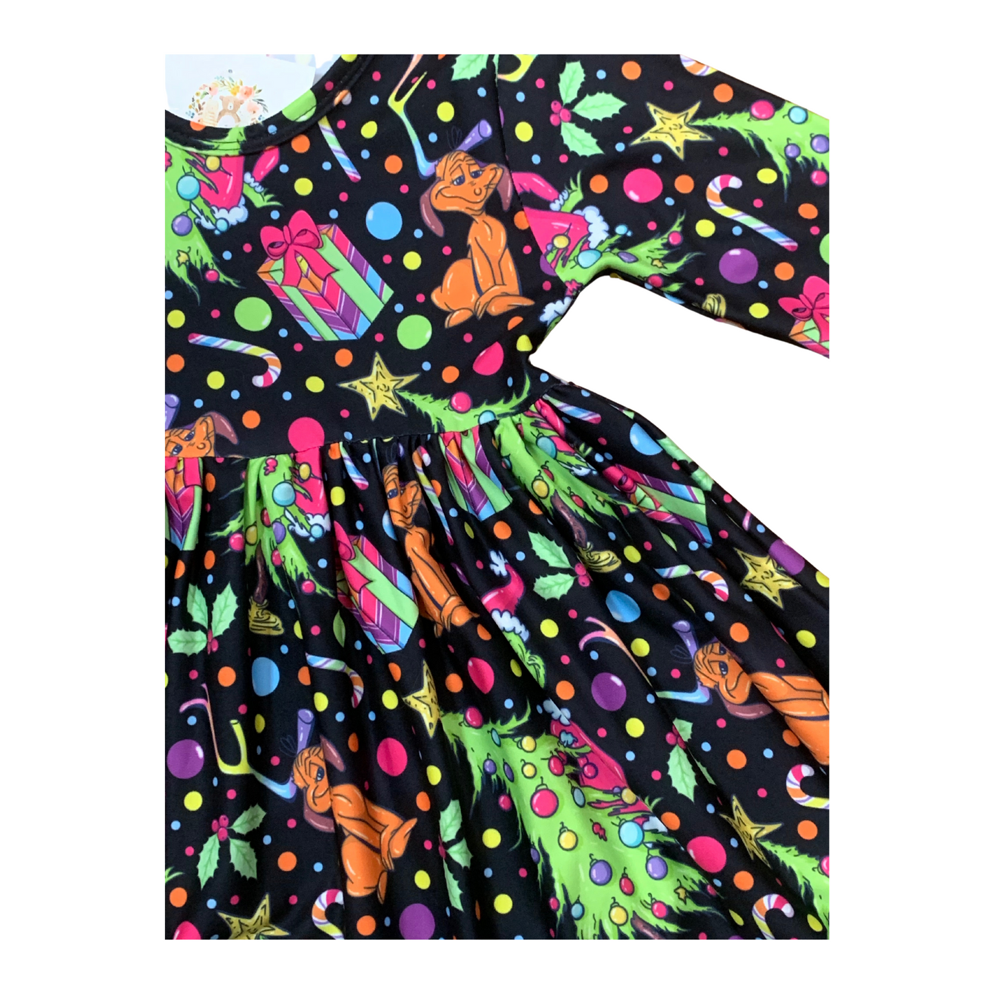 Neon Grinch Twirl Dress