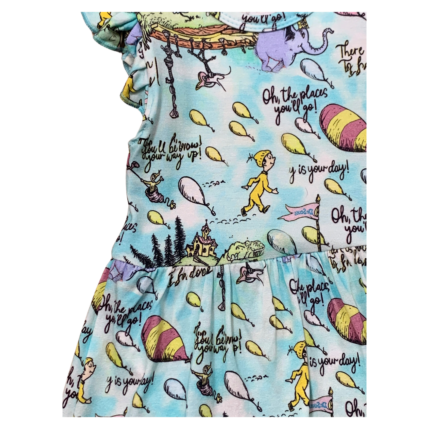 Oh The Places You'll Go Skirted Bamboo Romper