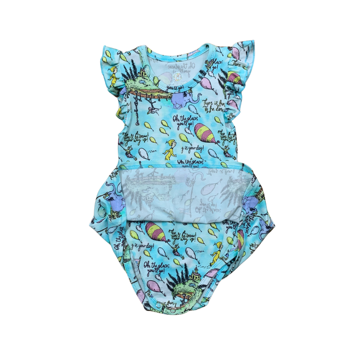Oh The Places You'll Go Skirted Bamboo Romper