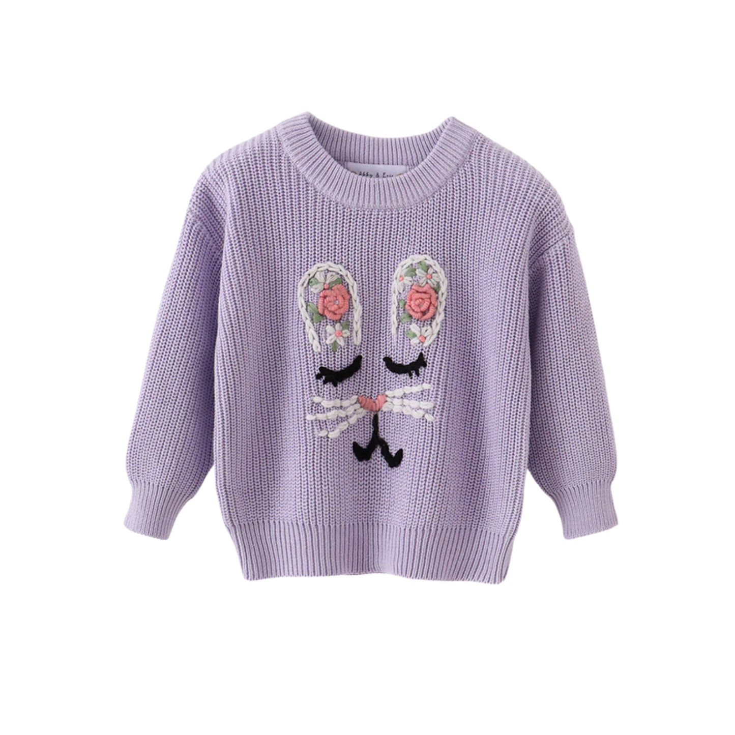Easter Bunny Slouchy Embroidered Sweater