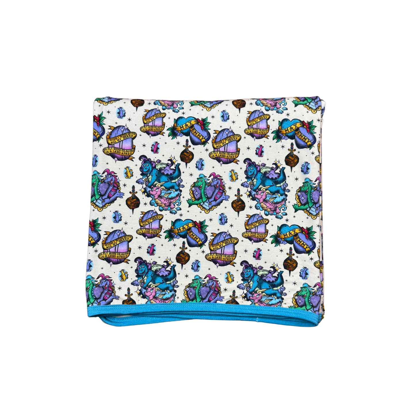 Take Me To Dragon Land Bamboo Blanket (Blue)