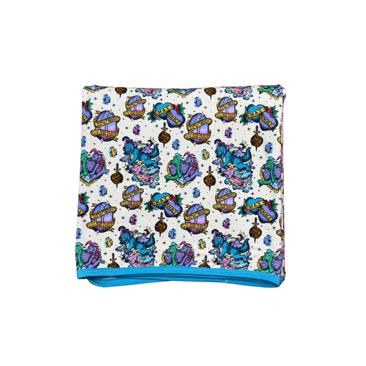 Take Me To Dragon Land Bamboo Blanket (Blue)