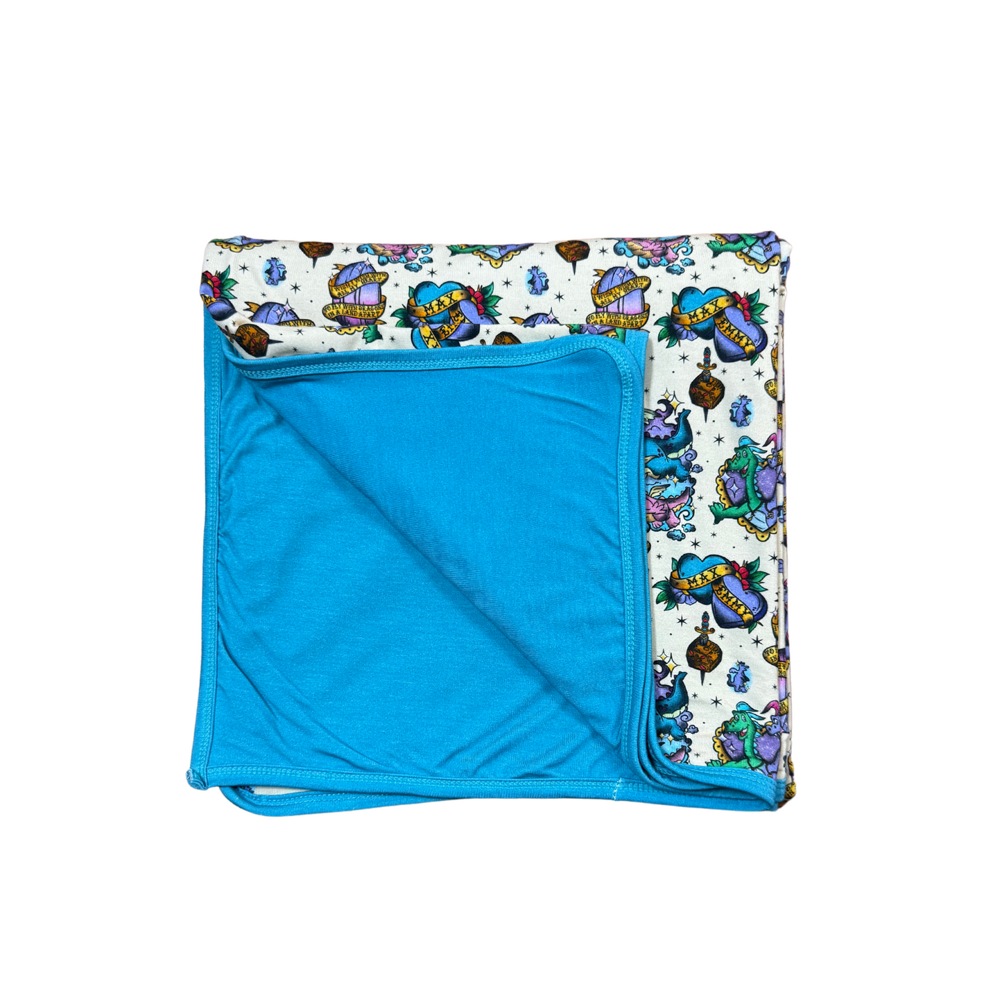Take Me To Dragon Land Bamboo Blanket (Blue)