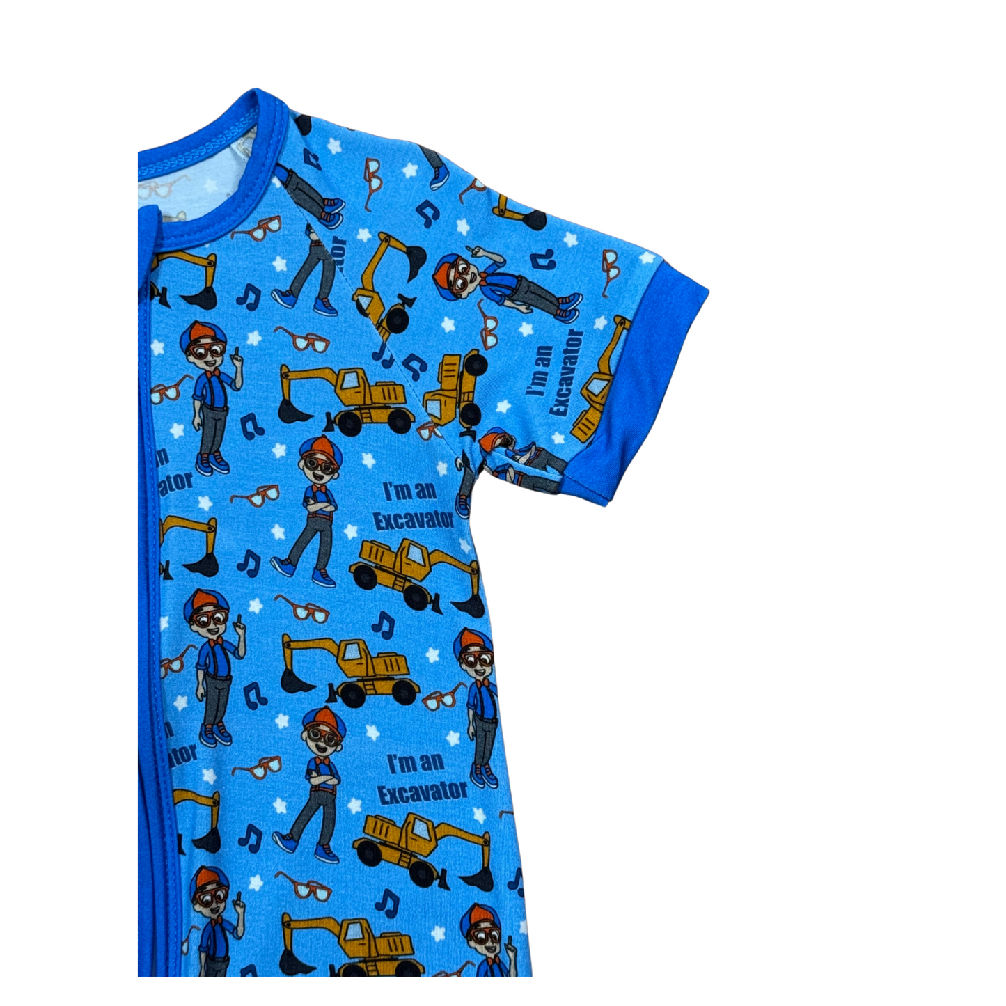 I'm An Excavator Bamboo Short Romper