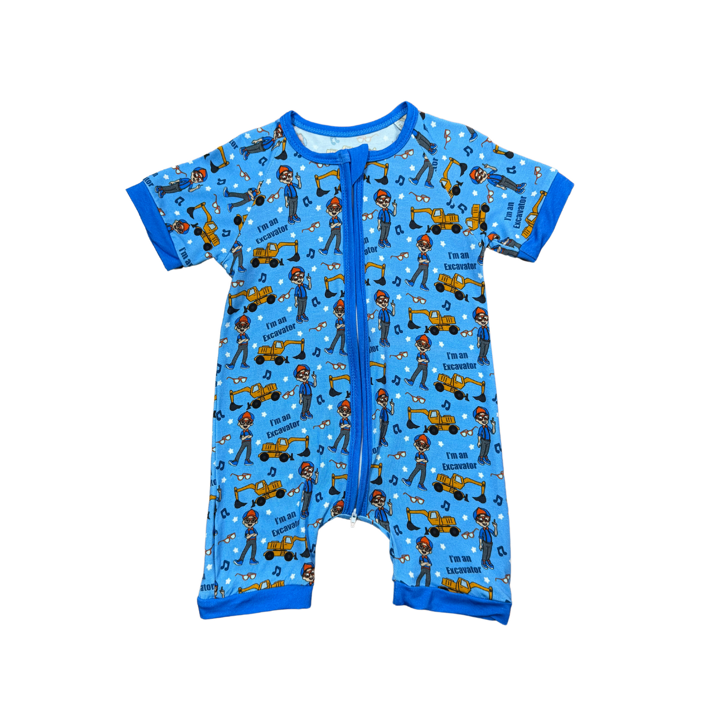 I'm An Excavator Bamboo Short Romper