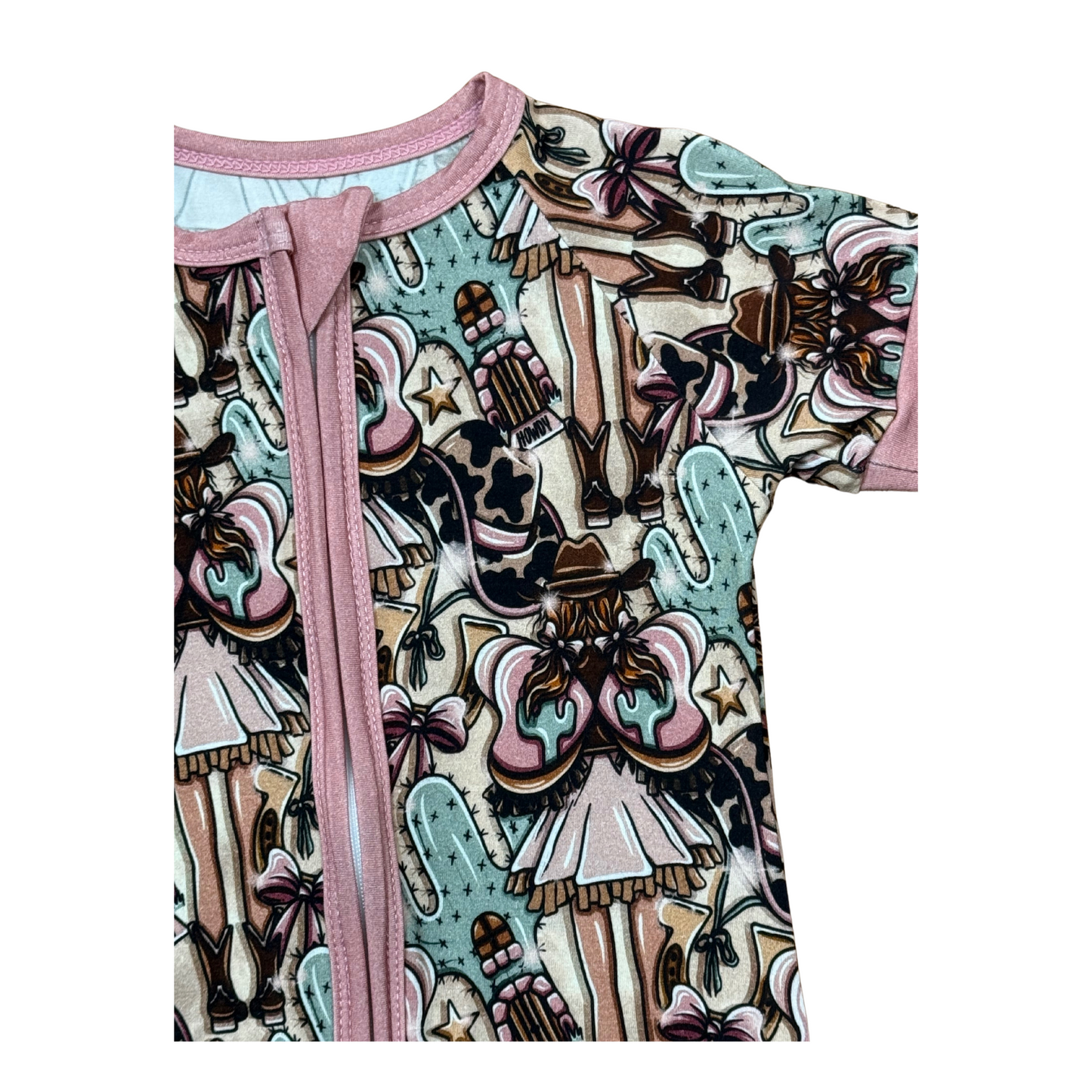 Cactus Cowgirl Bamboo Short Romper