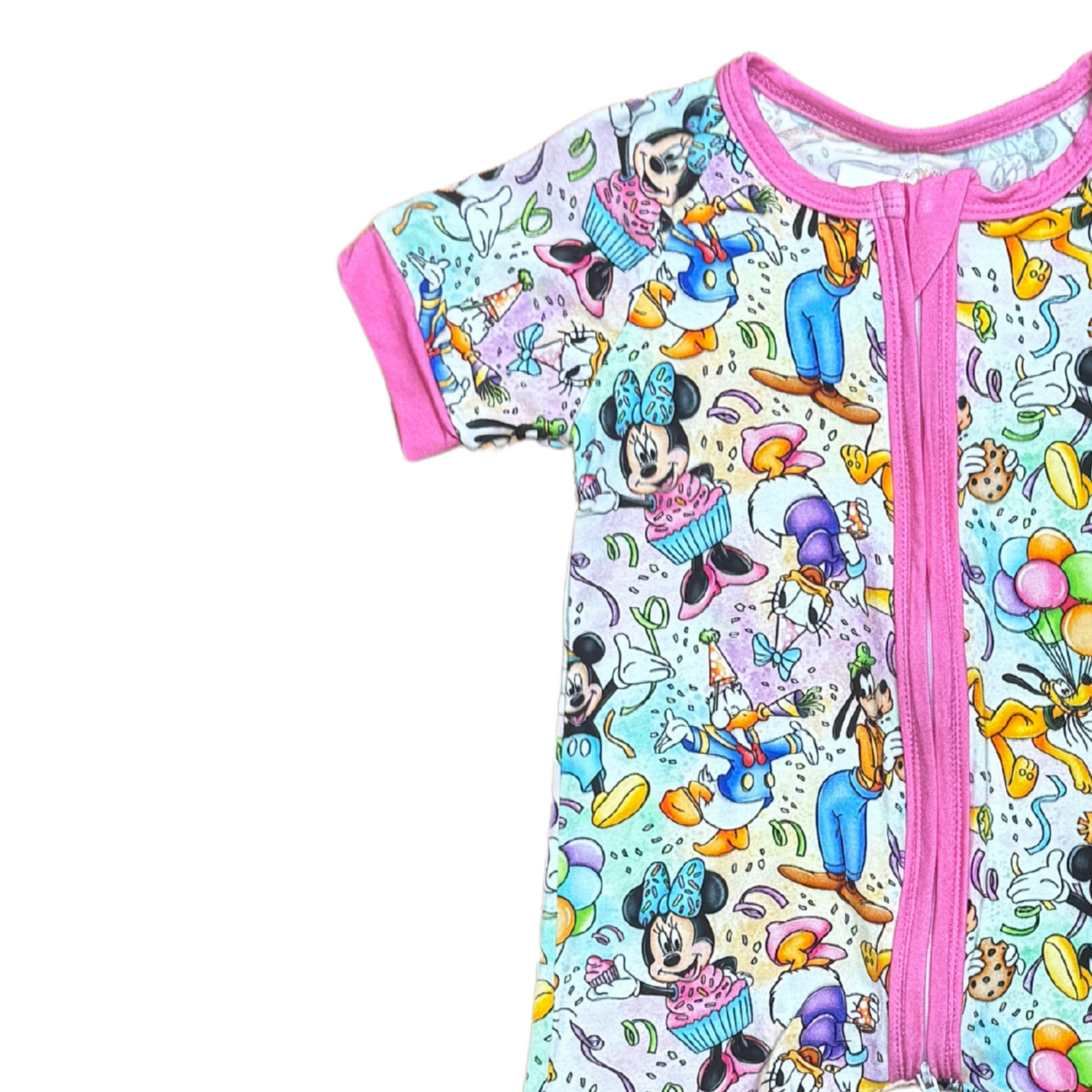 It's A Mickey & Friends Party Bamboo Short Romper