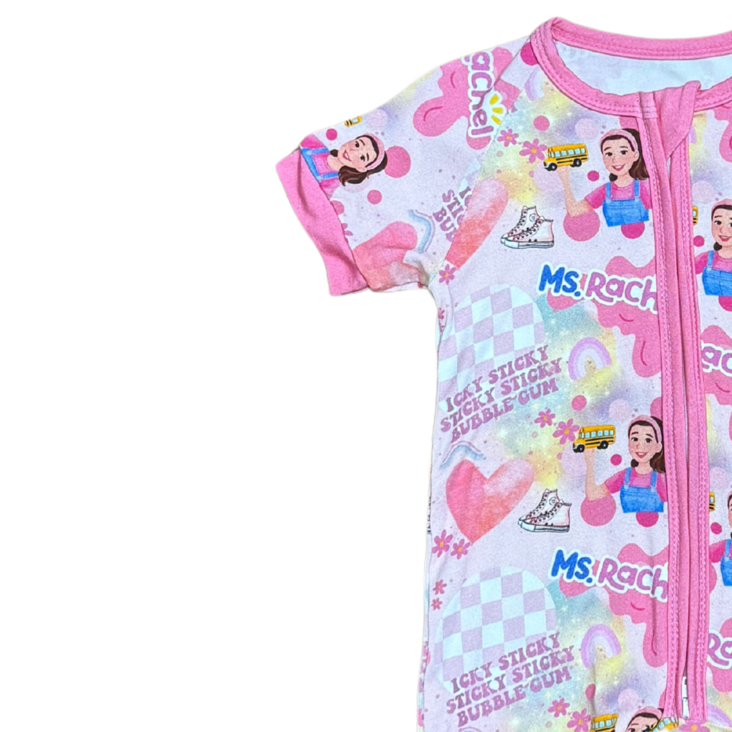 Icky Sticky Bubble Gum Bamboo Short Romper