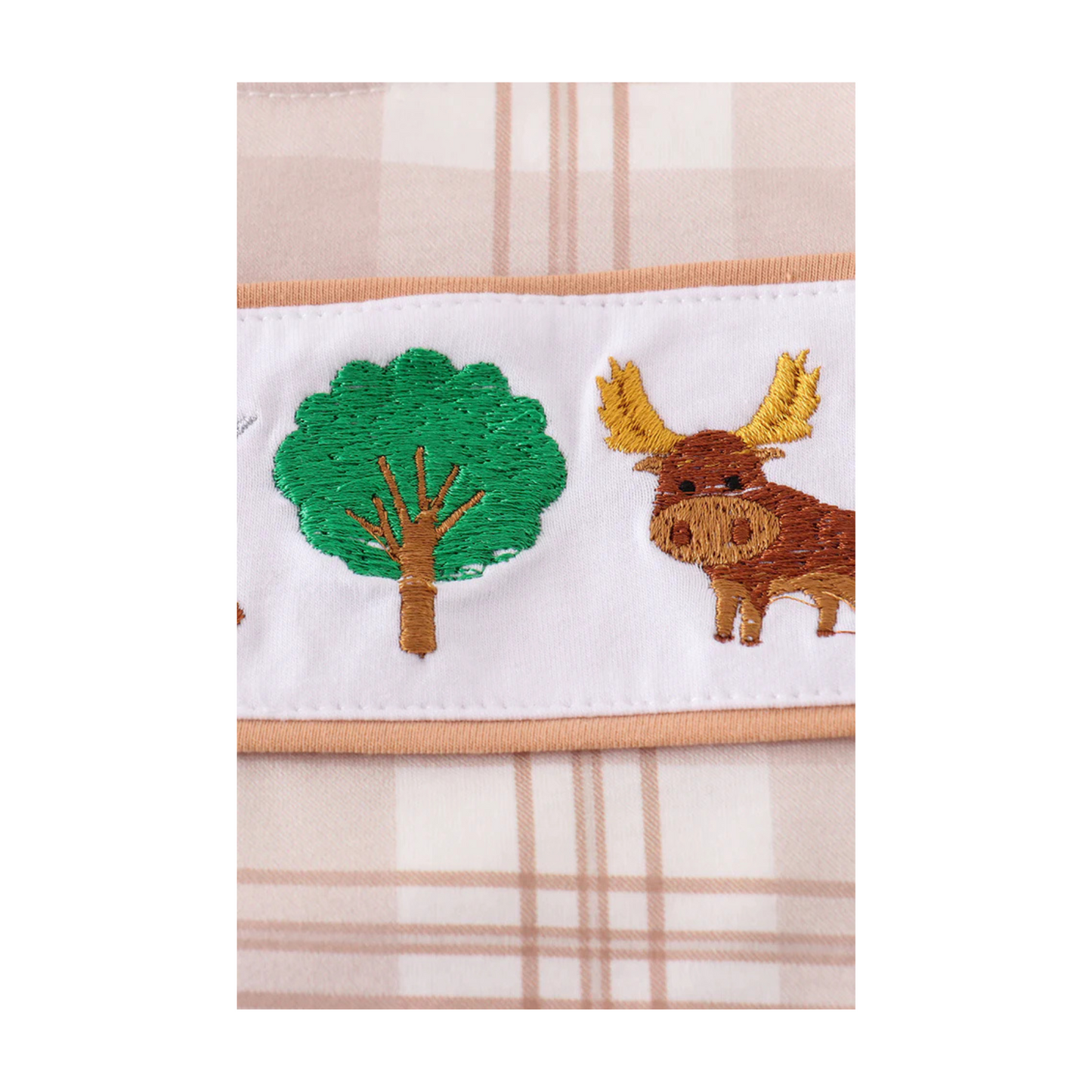 Let's Go Hunting Embroidery Bubble Romper