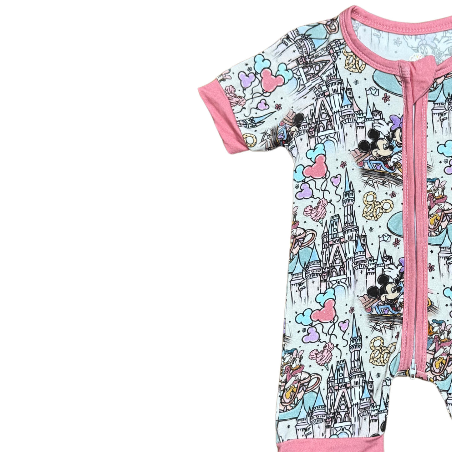 Meet Me In Disneyland Bamboo Short Romper (Pink)