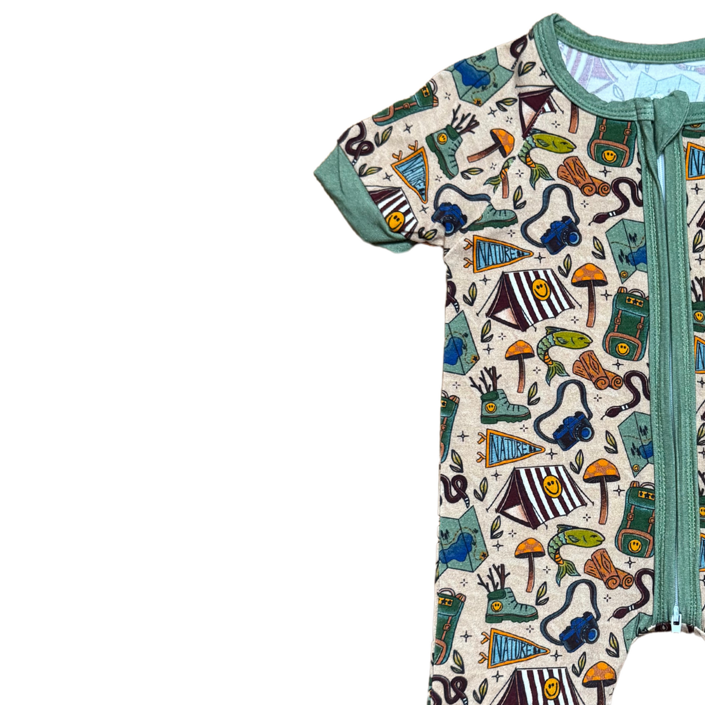 Let's Go Camping Bamboo Short Romper (Boys)
