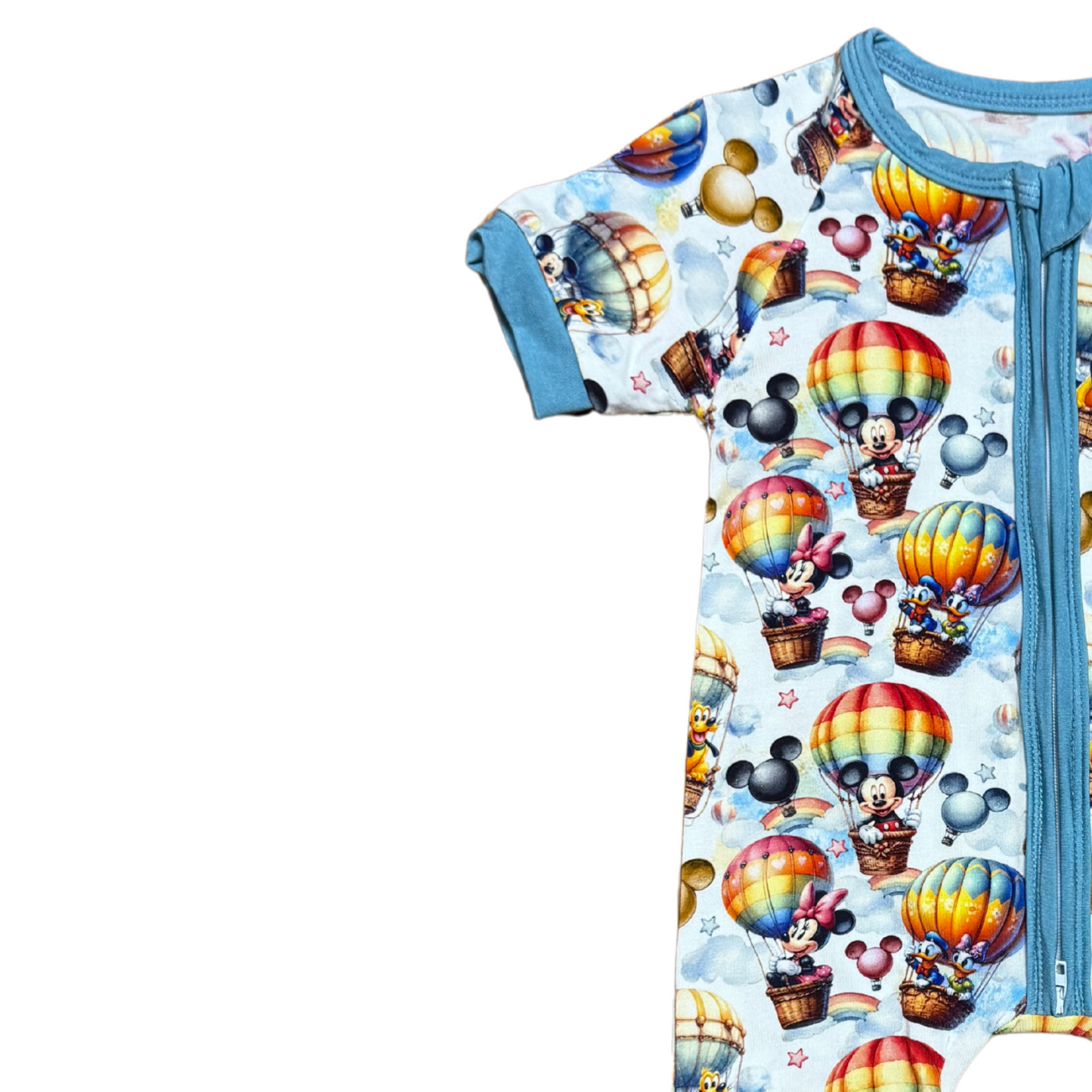 Mickey & Friends Hot Air Balloon Bamboo Short Romper