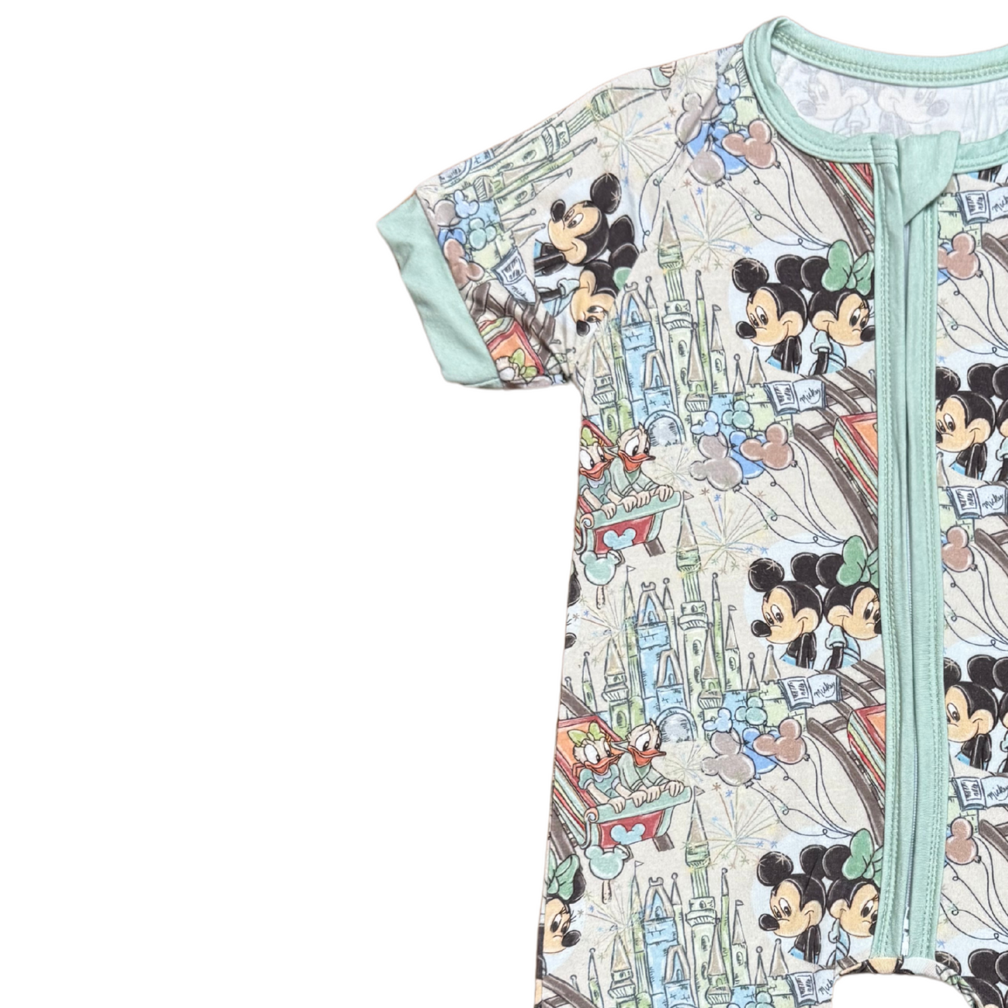 Meet Me In Disneyland Bamboo Short Romper (Green)