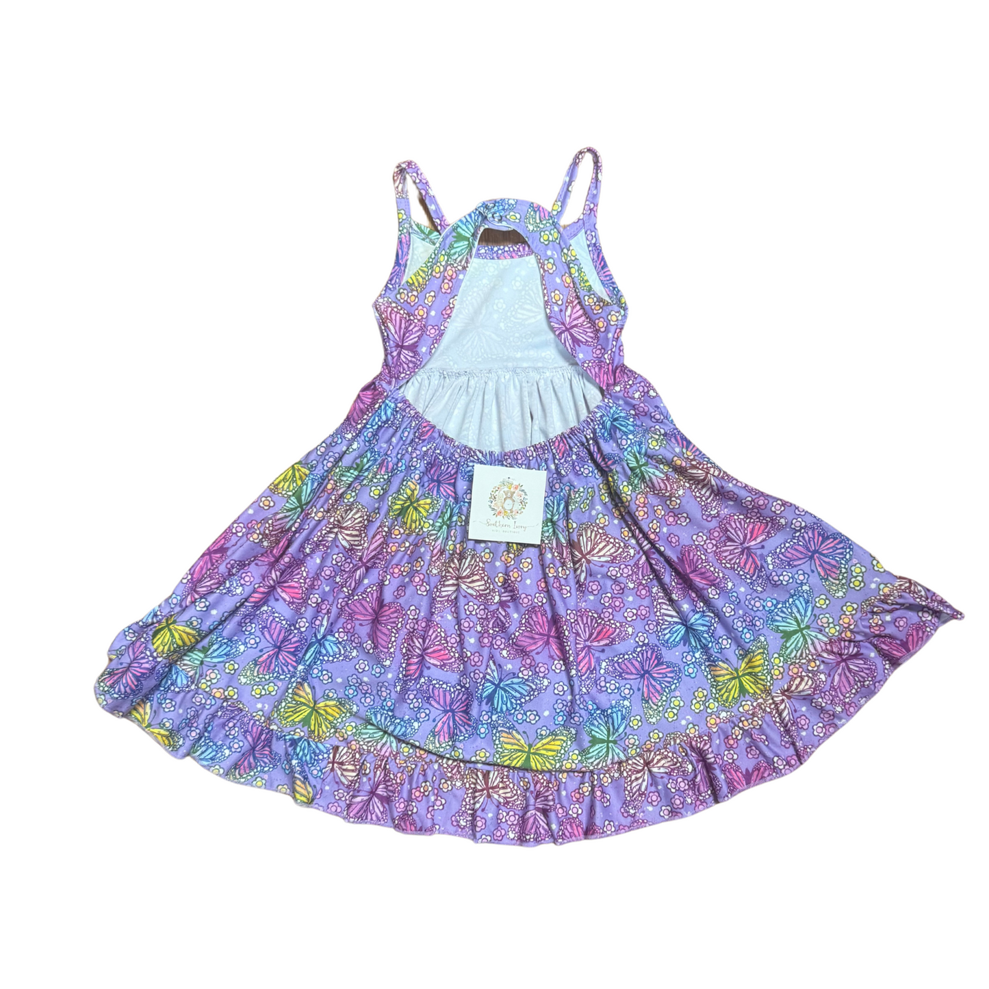 Purple Butterflies Twirl Dress