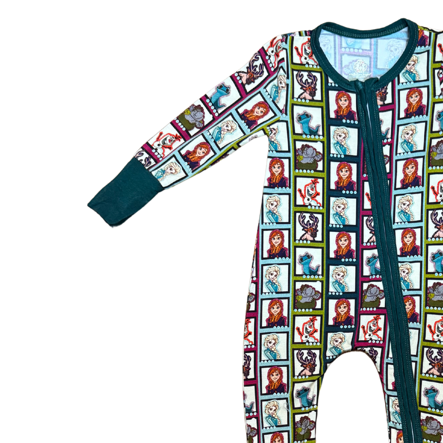 Frozen Character Reels Bamboo Romper (Forest Green)
