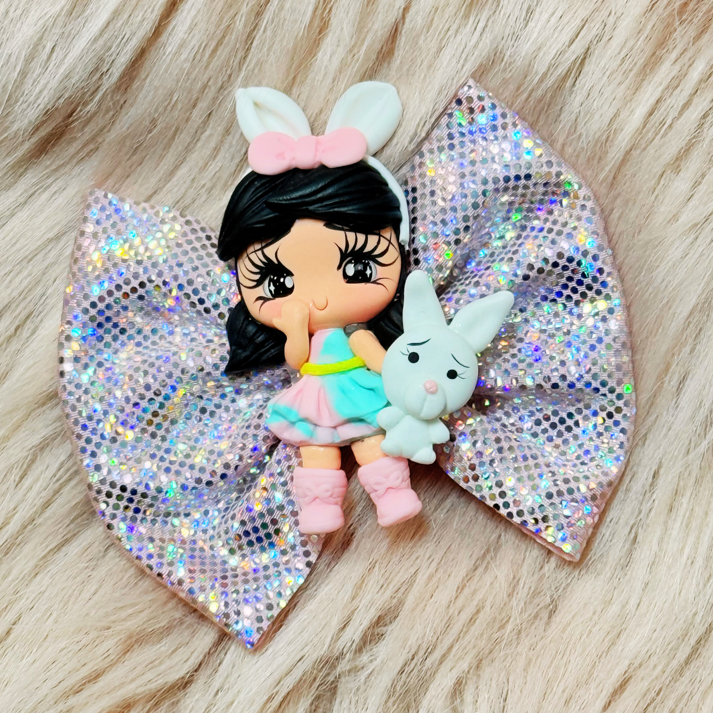 Easter Bunny Cutie Clay Bow