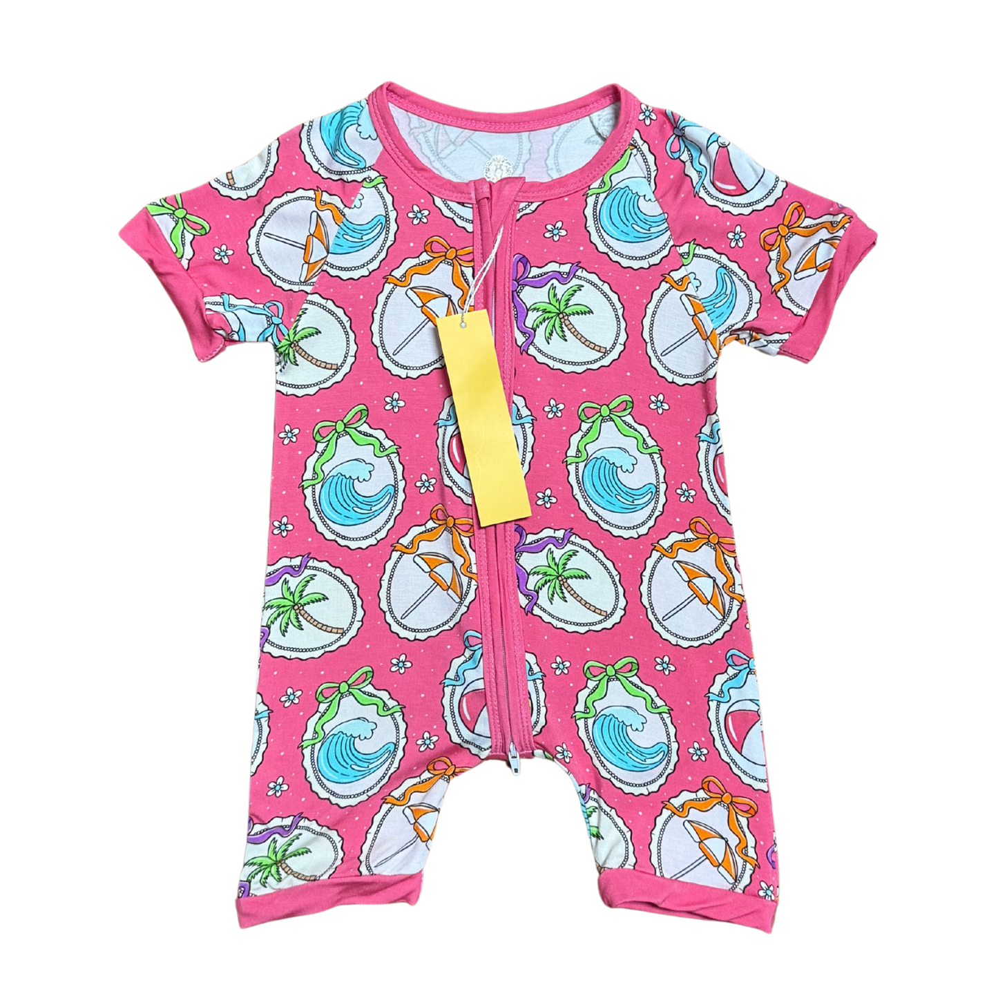 Pink Umbrellas Bamboo Romper