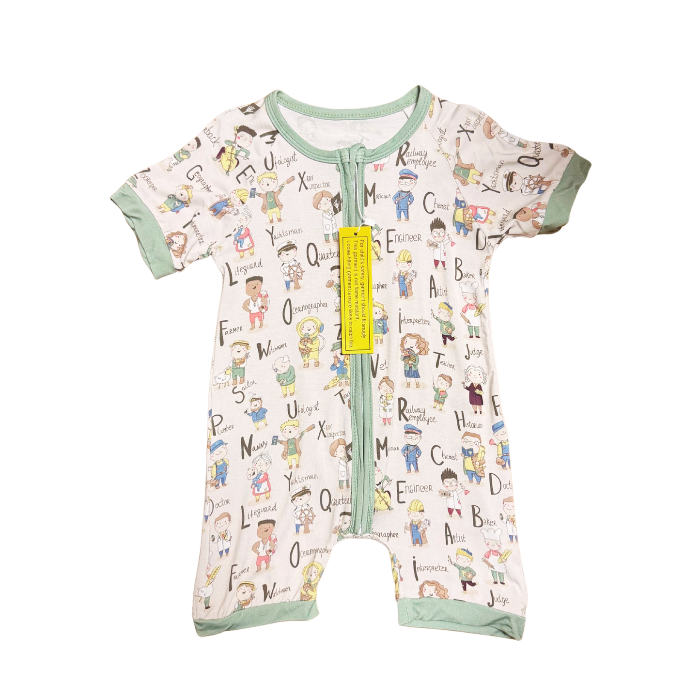 Alphabet Jobs Bamboo Short Romper