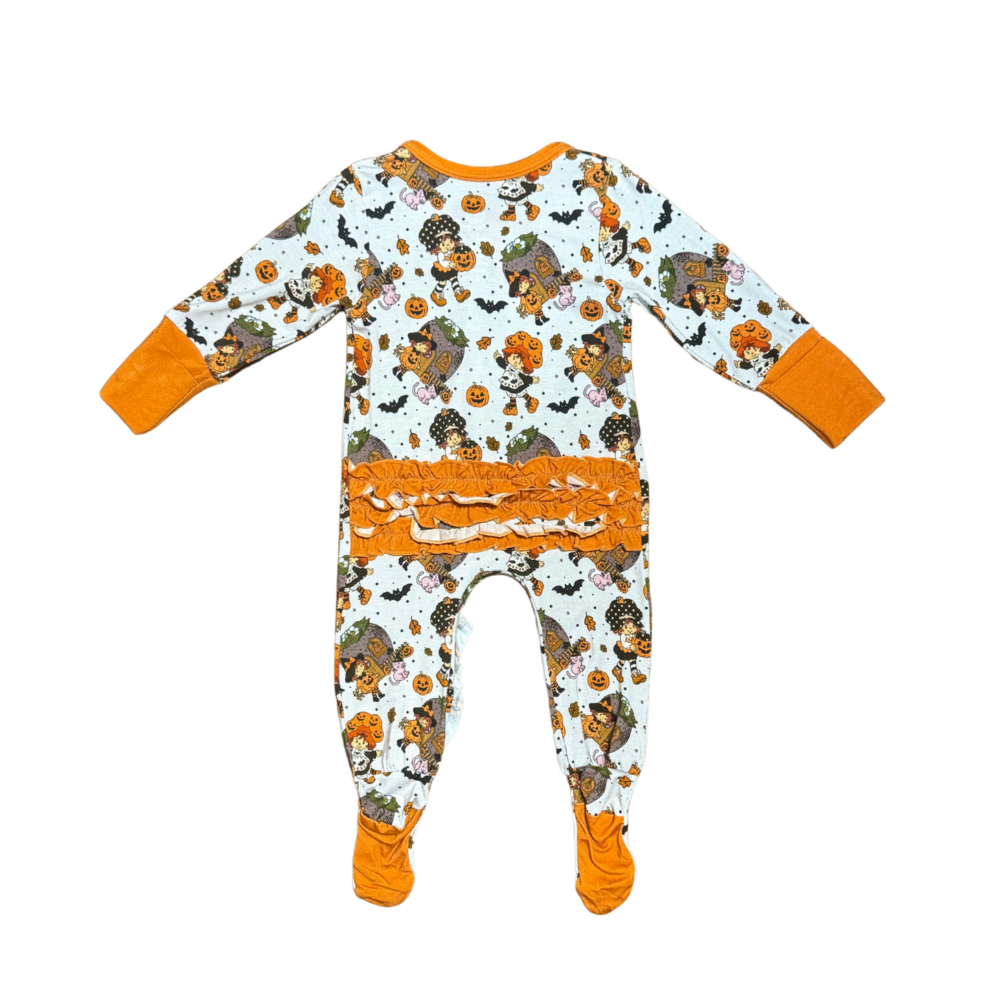 Spooky Little Strawberry Footed Bamboo Romper