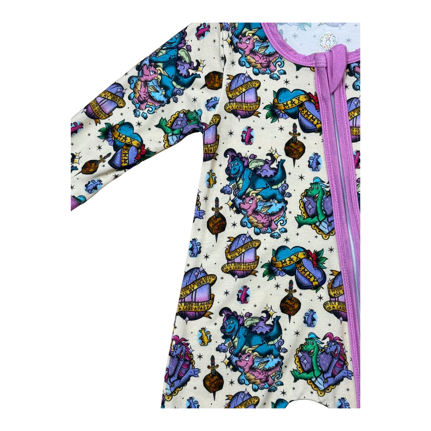 Take Me To Dragon Land Bamboo Romper (Purple)