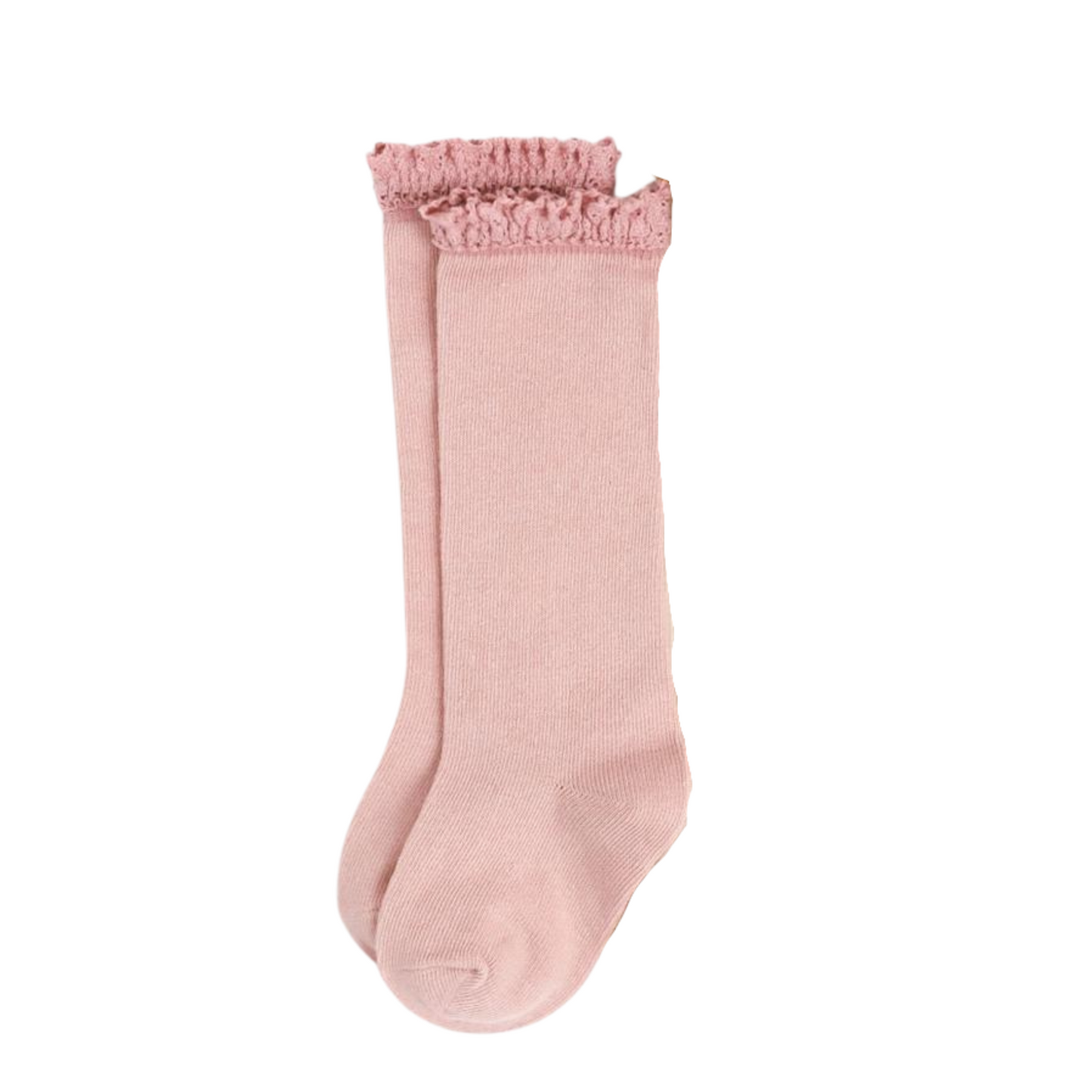 Ballet Pink w/Blush Lace Knee High Socks