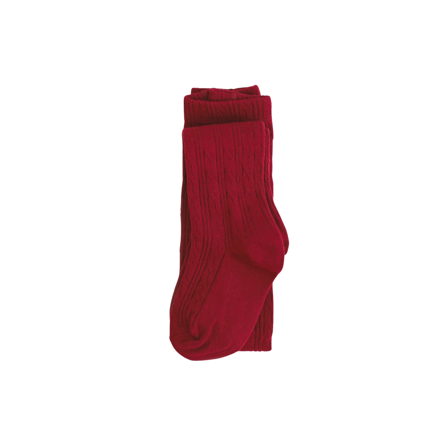 Crimson Cable Knit Tights