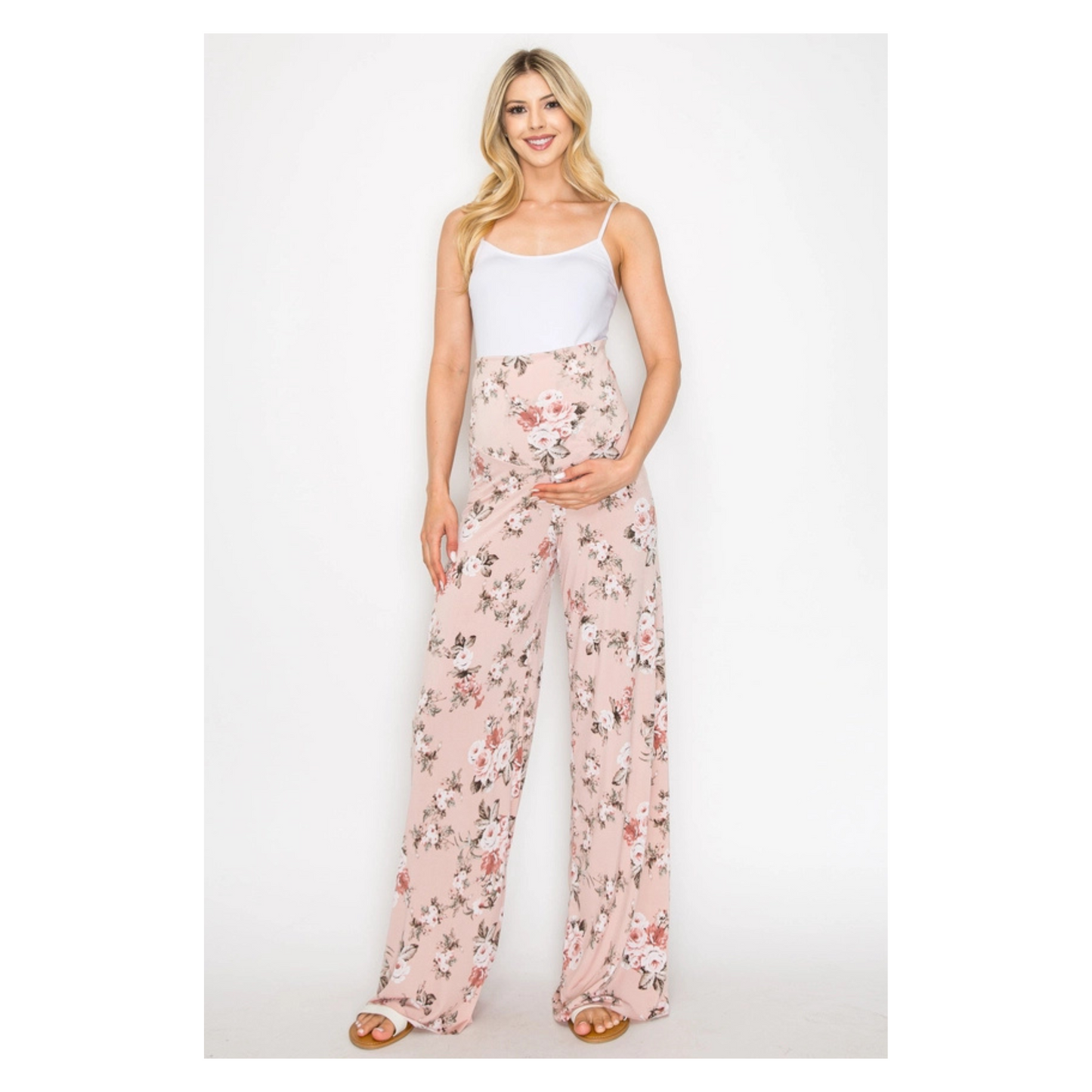 Micah Floral Palazzo Pants (Mauve)