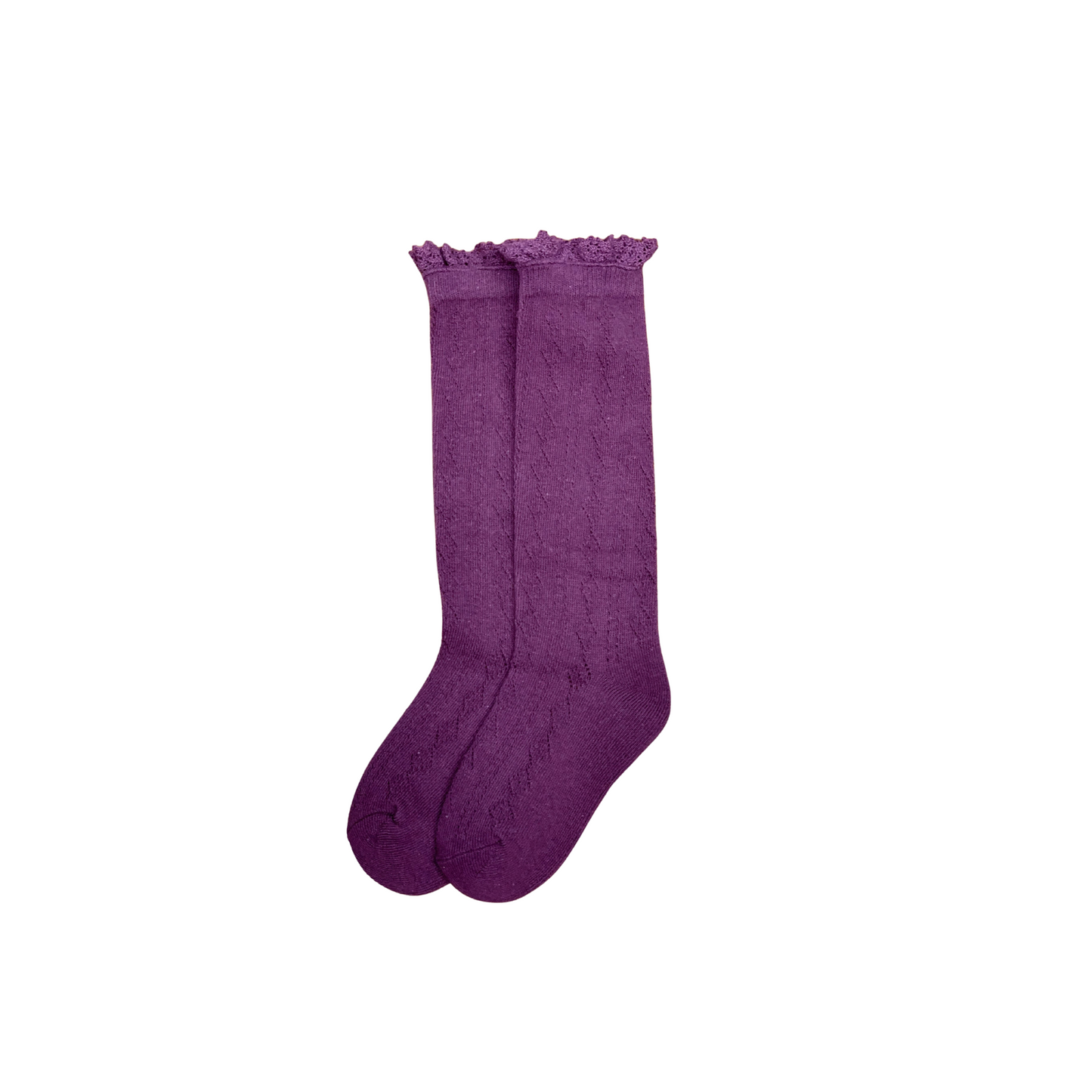 Plum Fancy Knee High Socks